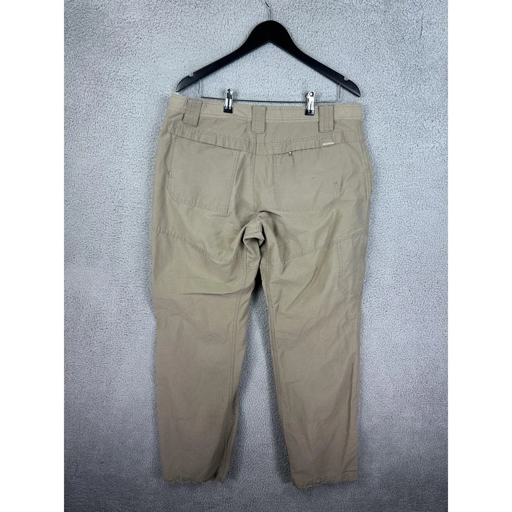 Columbia Pants Mens 36x32 Khaki Omni-Shield Hiking Outdoor Trail Nylon Blend Men